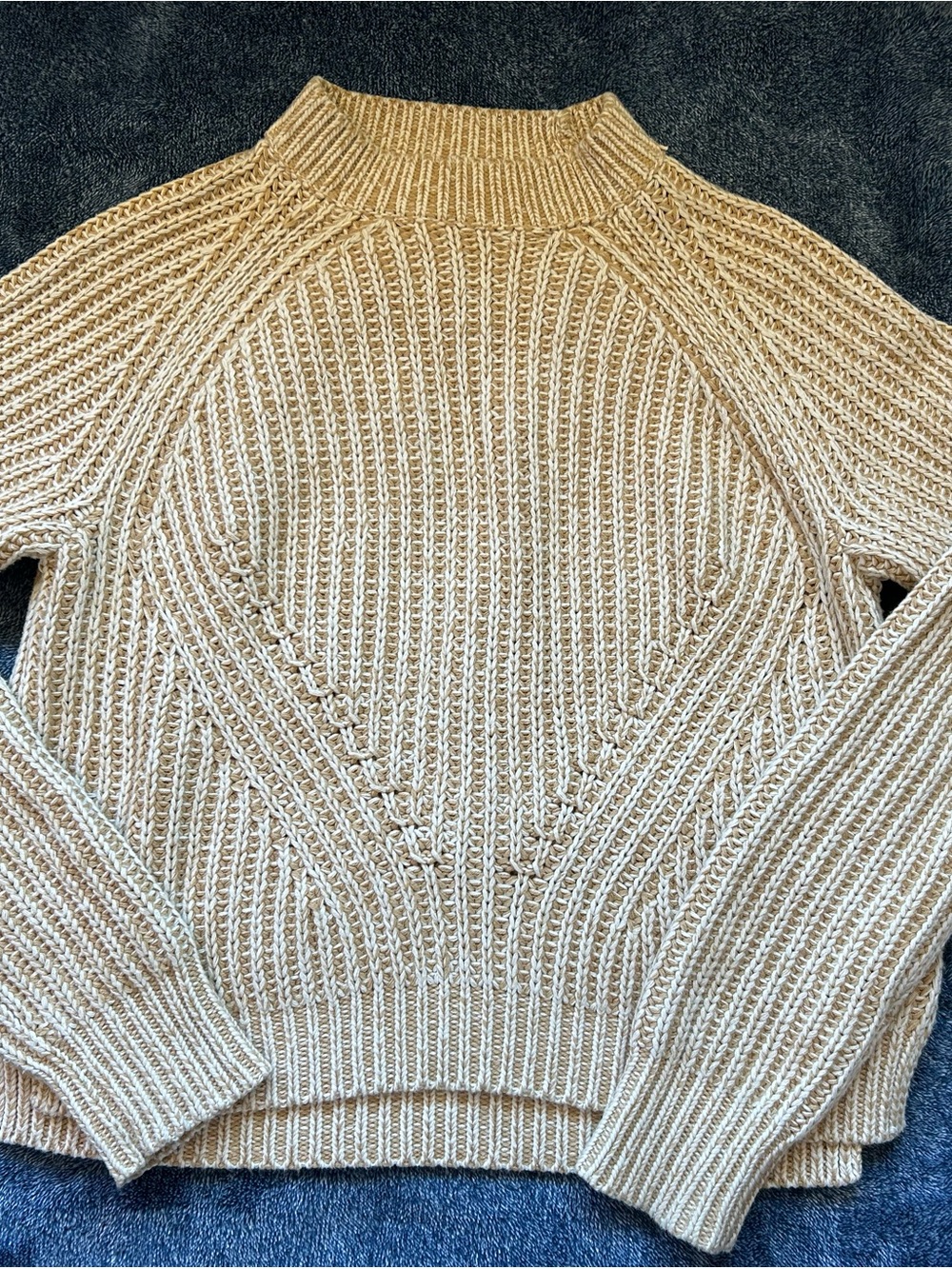 L.A. Hearts Tan and Cream Chunky Knit Pullover